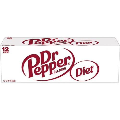 Diet Dr Pepper Soda, 12 fl oz cans, pack of 12