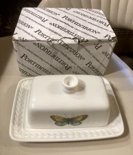 Portmeirion Botanic Garden Harmony Covered Butter Dish, 7.5 Inch, Butterfly, NIB