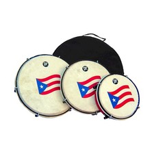 DP Music Set de Panderos - Pleneras PVC Drums with Puerto Rico Flag - Nylon C...