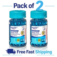 Equate Nighttime Sleep-Aid Softgels 50mg, 100 Ct, 2pk, Compare to Unisom
