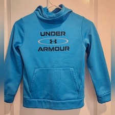 Kids YSM Under Armour Blue Fleece Lined Pullover Hoodie Logo Sweatshirt Spring