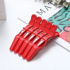 5pcs Alligator Hair Clips Double Hinged ABS Barber Salon Styling Tool - NEW
