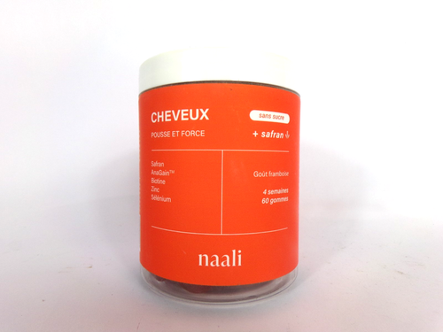 Complément Alimentaire Naali Pour Cheveux - Goût Framboise, 60 Gommes, Péremption 08/2026