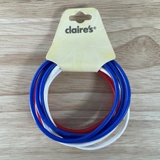Vintage NOS Claire’s Jelly Bracelets Y2K Red White Blue July 4th Colors 