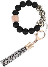 Keychain Wristlet for Women, Silicone Bead Bracelet Key Ring Girl, Key Chain Hol