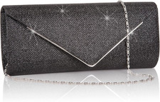 Clutch Purses for Women, Sparkling Envelope Evening Bag with Detachable Chain
