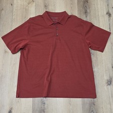 Eddie Bauer Shirt Men's Size Large Red Polo Short Sleeve Solid Cotton Blend