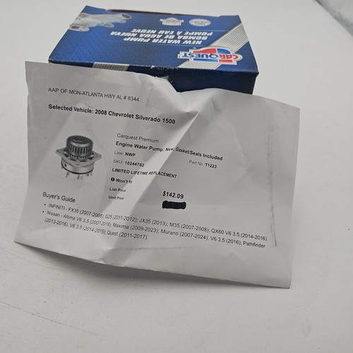 Engine Water Pump CARQUEST T1223 - Picture 3 of 7