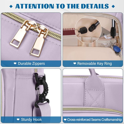 Laptoptasche Damen 173 Zoll Laptop Aktentasche Wasserdichte Arbeitstasche Leh... - Afbeelding 5 van 7
