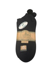 VTG Cotton Blend Socks Pom Pom Tennis 9-11 NOS Women's Mens Low Cut Black