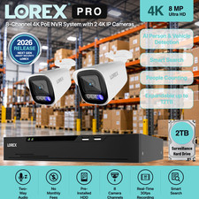Lorex Apex X-Series Security System 4K 8CH 2TB NVR 2pcs X5 4K IP PoE Cameras