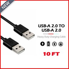 B2G1 FREE USB 2.0 Male to Male Cable Cord for Data Transfer Hard Drive Black 10'
