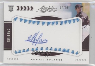2020 Panini Absolute Light Blue 7/50 Ronald Bolanos #135 Auto 01nw