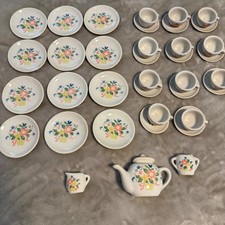 Vintage Miniature Floral Tea Set 35 Pieces Cottagecore Display