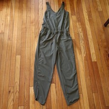 Patagonia Fleetwith Romper Jumpsuit Womens Medium Army Green Pockets Sleeveless