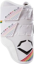 Double Strap, Evoshield X-SRZ Pride Baseball Batters Elbow Guard, White, Large