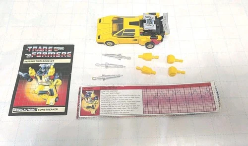 Transformers G1 Sunstreaker 💯 Complete W/ Instruction Manual, Bio Card, Tight!