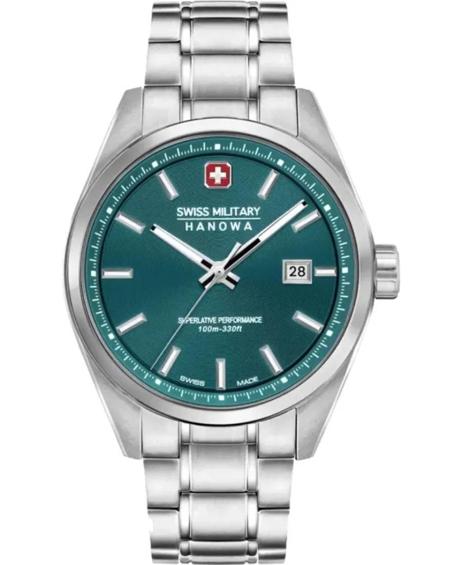 Swiss Military Hanowa Orologio Uomo Cronografo Quarzo 32024828 - Cassa 44mm Acciaio Oro Rosa, Cinturino Pelle Marrone - 3