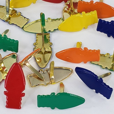 #ad 20 Christmas Light Bulb Brads 5 Primary Clrs Scrapbooking Card Embellishments $1.75