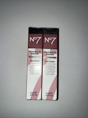 2 X No7 Restore & Renew Multi-Action Eye Cream 0.5 fl oz (15ml)