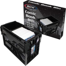 BCW Short Comic Book Bin Heavy Duty Stackable Plastic Box Holds 150 Bagged BCW
