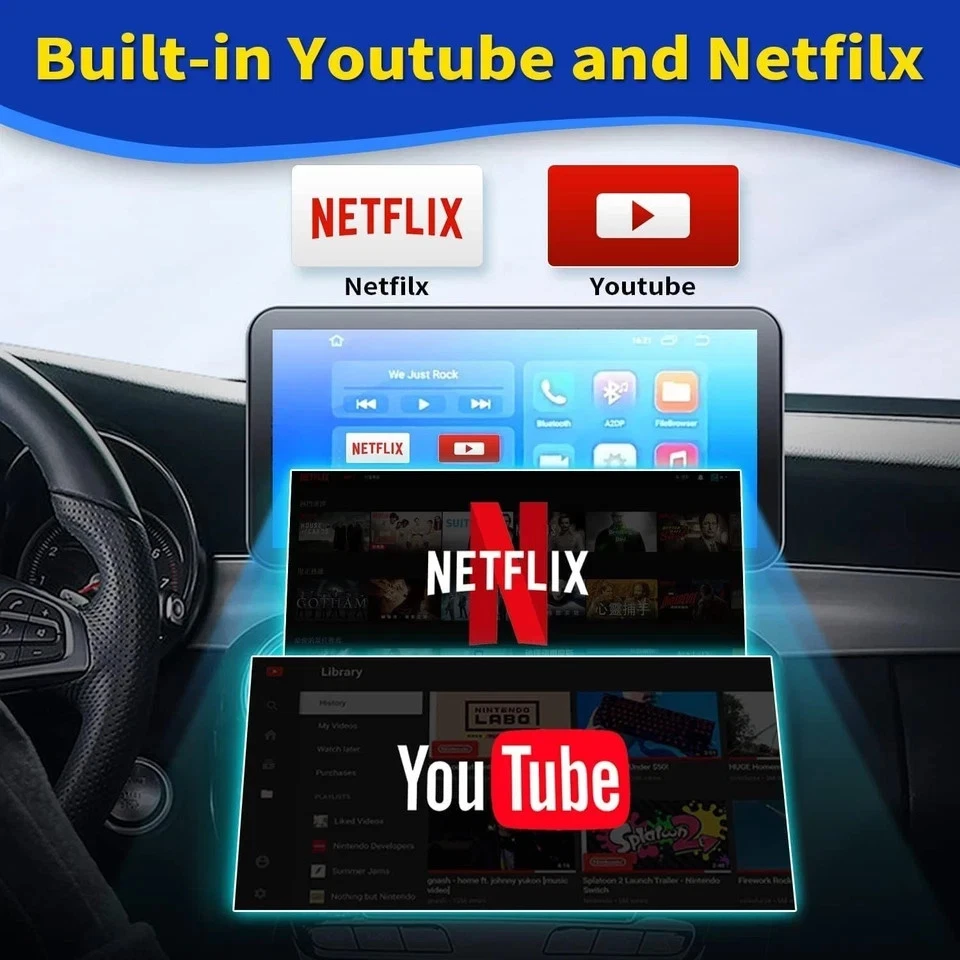 FIGOCEXS 3 in 1 Wireless CARPLAY Adapter & ANDROID Auto Adapter NETFLIX YOUTUBE - Image 3 of 4