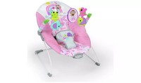 Bright Starts Pink Paradise Vibrating Baby Bouncer (OPENED BOX)