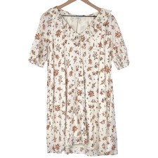 MADEWELL Ruffle Button Front A-Line Dress Sz S Floral Reef Trapeze Pockets Lined