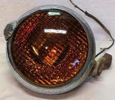 Vintage 1940s 1950s Unity Universal Amber Glass Fog Light Driving Lamp Hot Rod Vintage 1940s 1950s Unity Universal Amber Glass Fog Light Driving Lamp Hot Rod