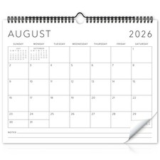 Beautiful 2026 Wall Calendar - Runs from January 2026 until July Black/White