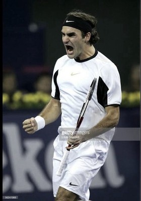 Nike Roger Federer RF 2005 Shanghai Crew Polo Shirt Large Sphere