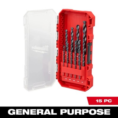 Thunderbolt Black Oxide Drill Bits - 15 piece Set