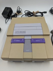 Super Nintendo SNES Console Bundle W/ Controller & Cords, Tested SNS-001