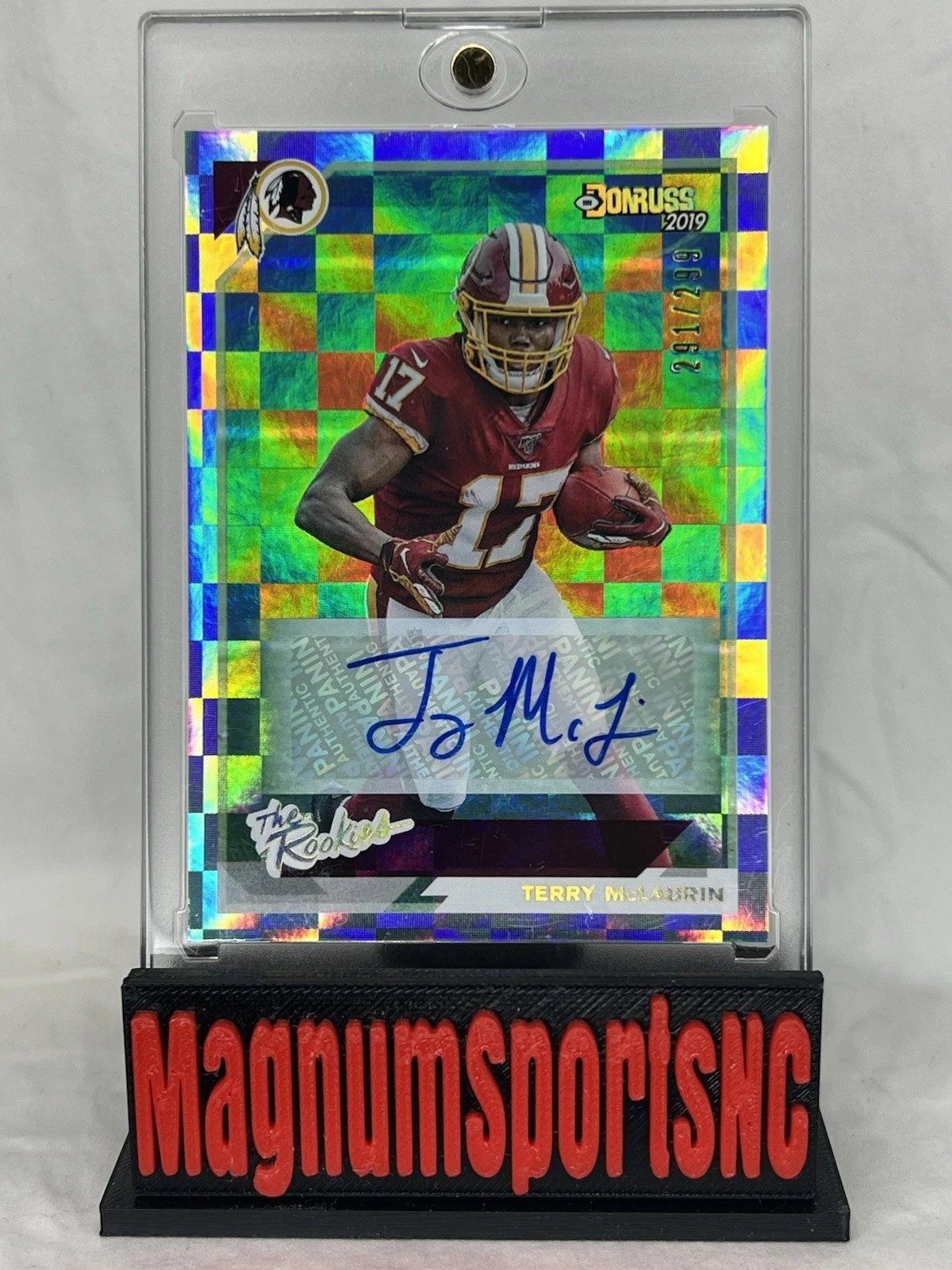 2019 Panini Donruss Terry McLaurin The Rookies Silver Checker Auto 291/299 #TR29
