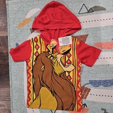 Vintage Disney's The Lion King Hooded Kids Tshirt 4t Dead Stock NWT 90s Rare