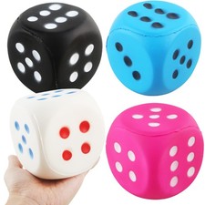 4 Pcs Jumbo Foam Dice Set 4 Inch Large Rounded Edge Playing Dice for Classroo...