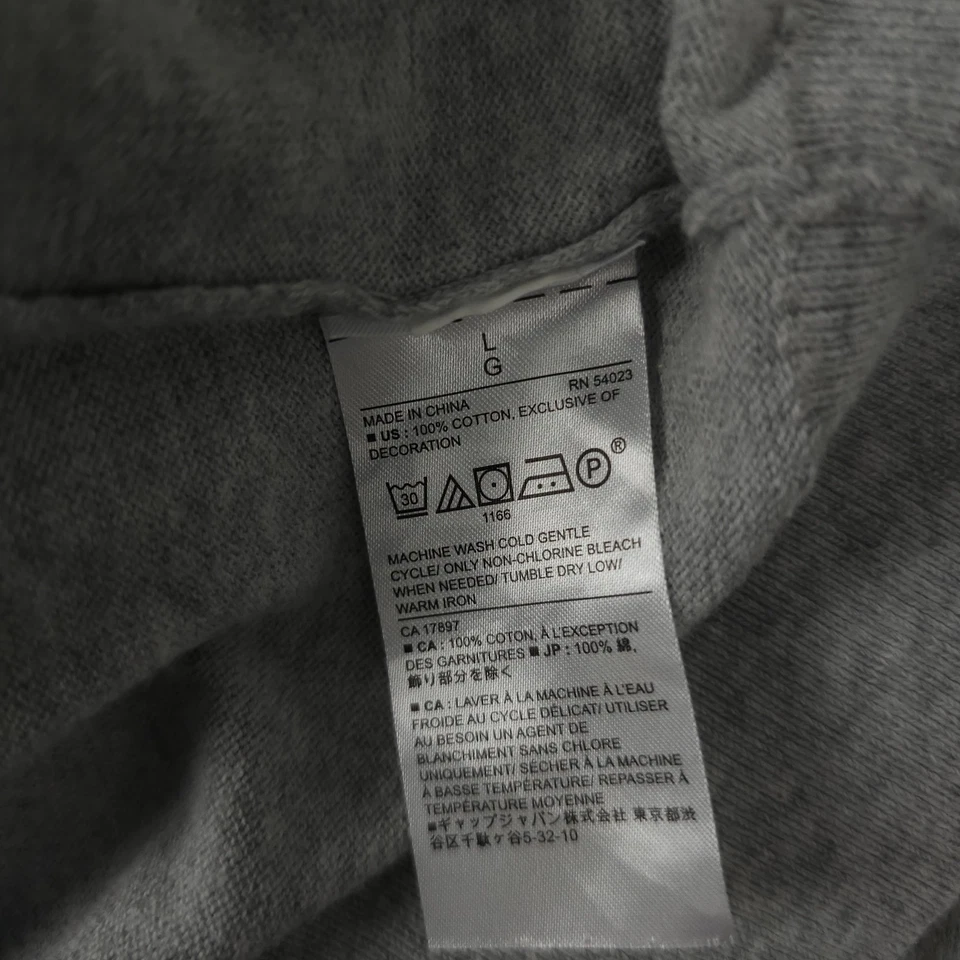 Banana Republic Sweater Womens Large Gray Orange Embroidered Ciao! Italy Preppy - Image 4 of 4