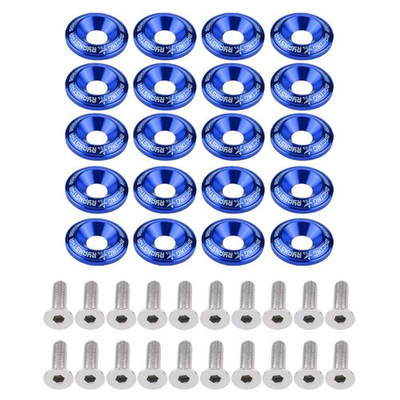 #ad #ad 20pcs Aluminum Bumper Washer Engine Washer Bolt One Size Blue $7.30