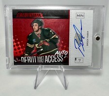 Brock Faber 2023-24 UD Credentials Debut Ticket Horizontal Red Rookie Auto /25