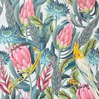 Arthouse Regenwald-Flucht Vinyltapete Tropische VöGel BläTter GrüN/Pink 297905