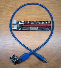 Lot of 6 PCI-E PCIE 1x to 16x Powered USB 3.0 GPU Riser Extender