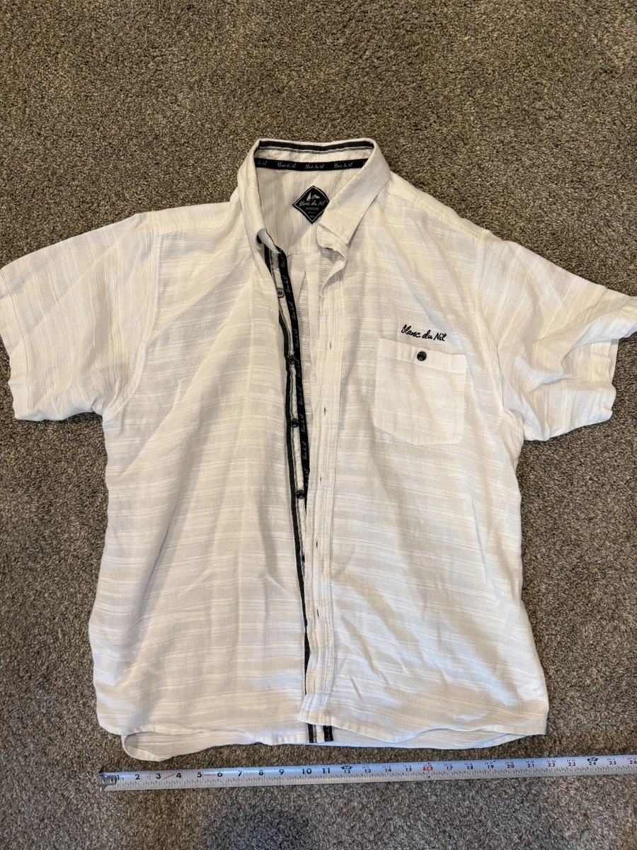 Chemisier Blanc En Coton Manches Courtes - Blanc Du Nil Taille 42/44 - Occasion Très Bon état