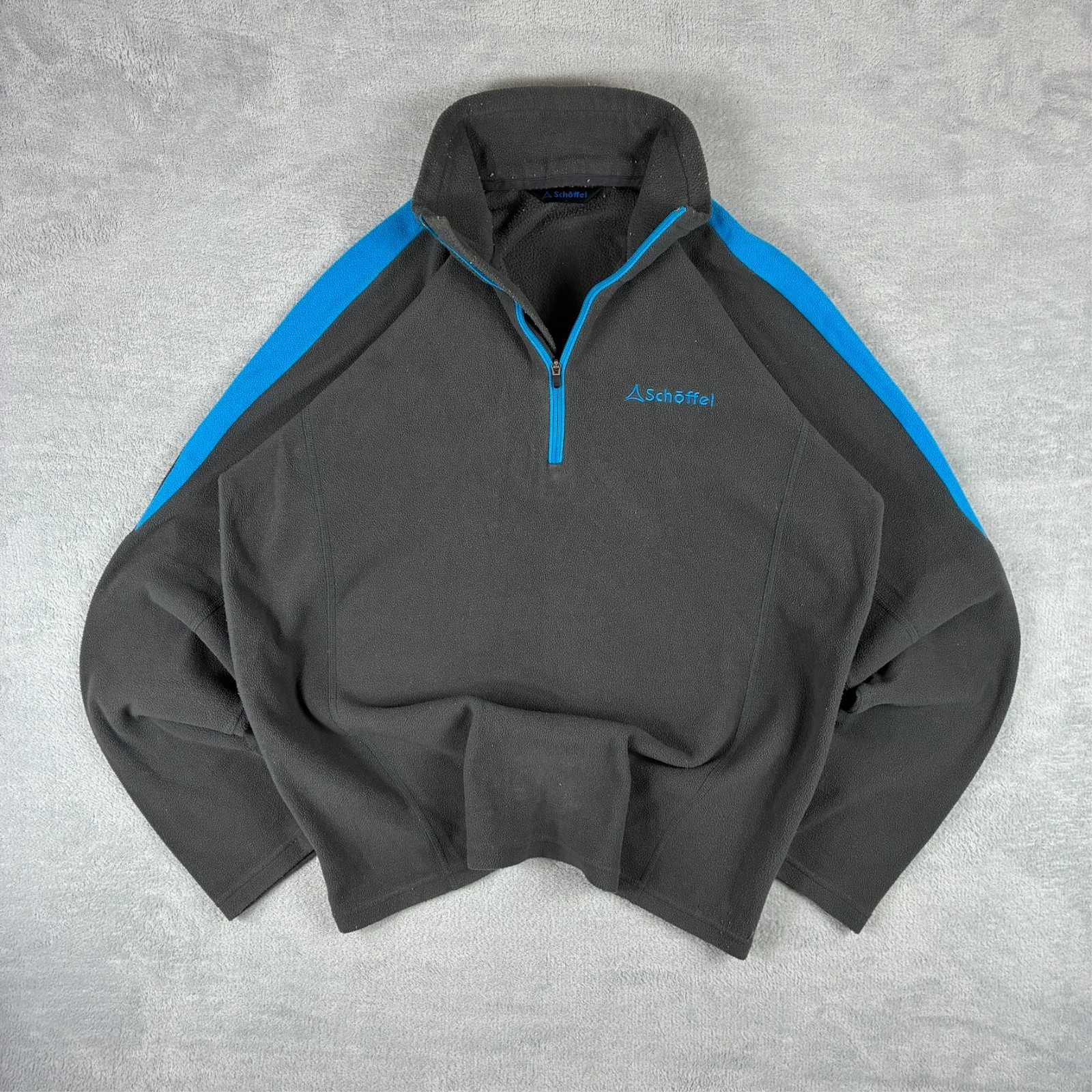 Vintage Schoffel Grey Blue Fleece Technical Size Medium 1/4 Quarter Zip Jumper image 2