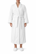 Monarch Cypress White Terry Cloth Bathrobe Spa Hotel Robe New