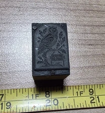 Vintage Letterpress Printing Block Owl