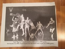 Earl Lloyd Signed Autographed Water Color Basketball 24x36 Canvas Print