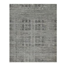 8'1" x 10' Nevada Gray Modern Design Undyed Natural Wool Hand Knotted Rug R91283