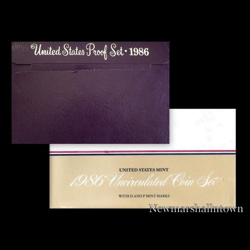 1986 P+D+S Mint Proof Set ~ Kennedy Washington Roosevelt Jefferson Lincoln  - Picture 1 of 3