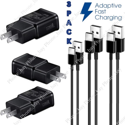 3 PACK Type USB-C Fast Wall Charger Adaptive For Samsung Galaxy S22 S21 S20 S10
