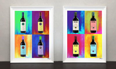Sassicaia Pop Art Tignanello Wein Kunst Bild Vino Modern Art Gastronomie